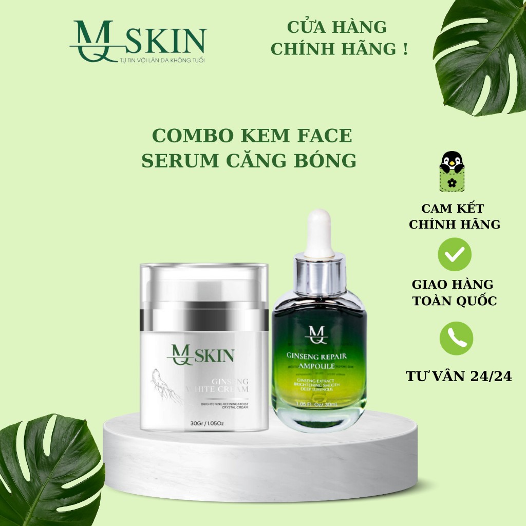 { CHÍNH HÃNG } Combo Kem Face,Serum căng bóng MQ Skin dưỡng da sau tái tạo Mq Skin Chính Hãng