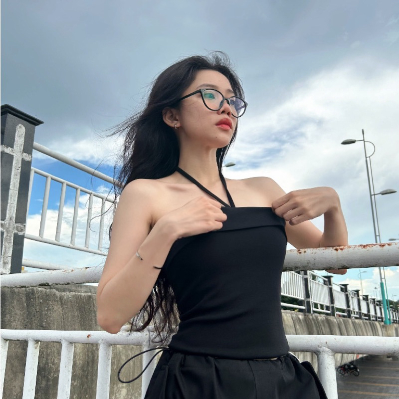 Áo ống kiểu phối đính dây sexy ôm sát gợi cảm cho nữ