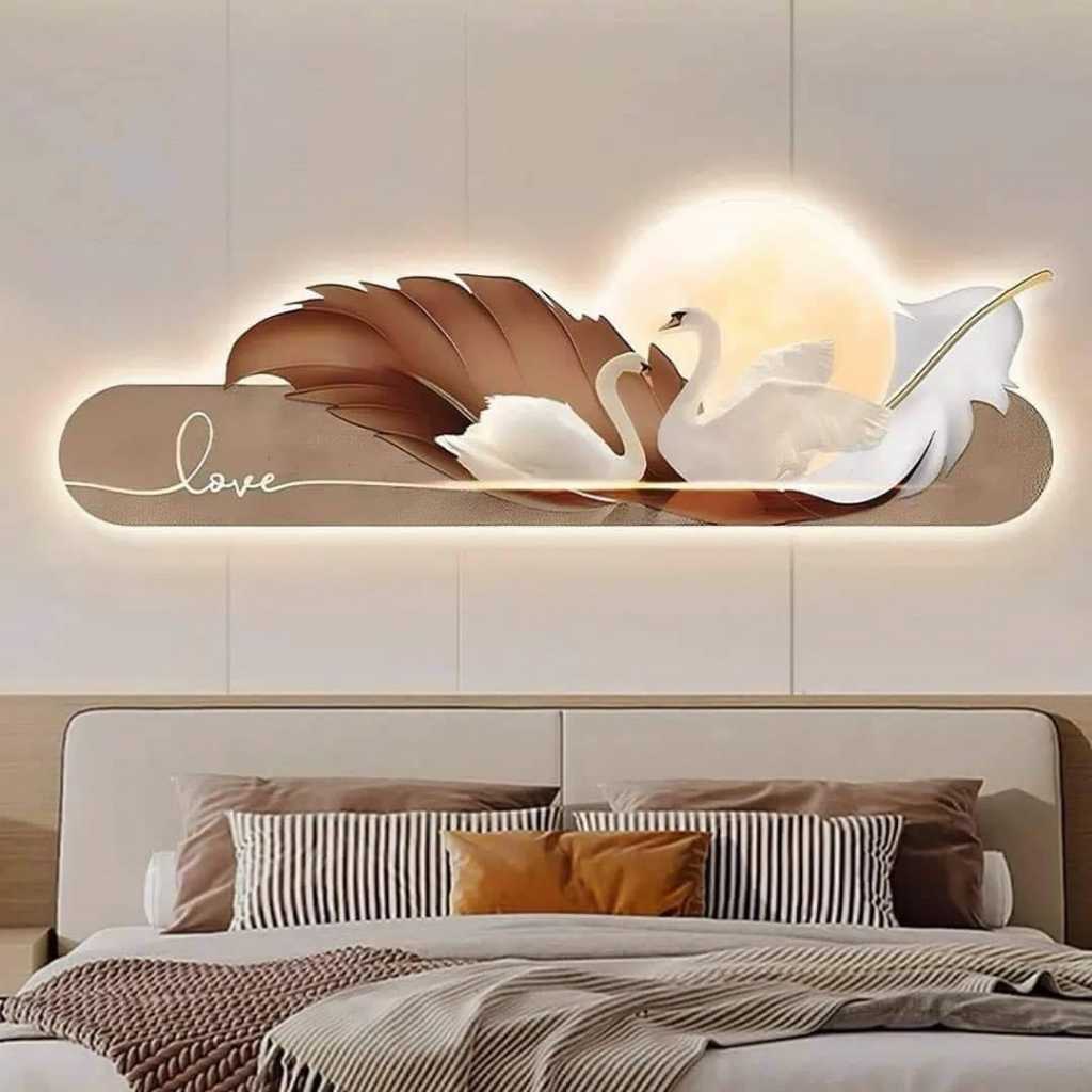 Tranh đèn led Thiên Nga Phù hợp treo phòng ngủ