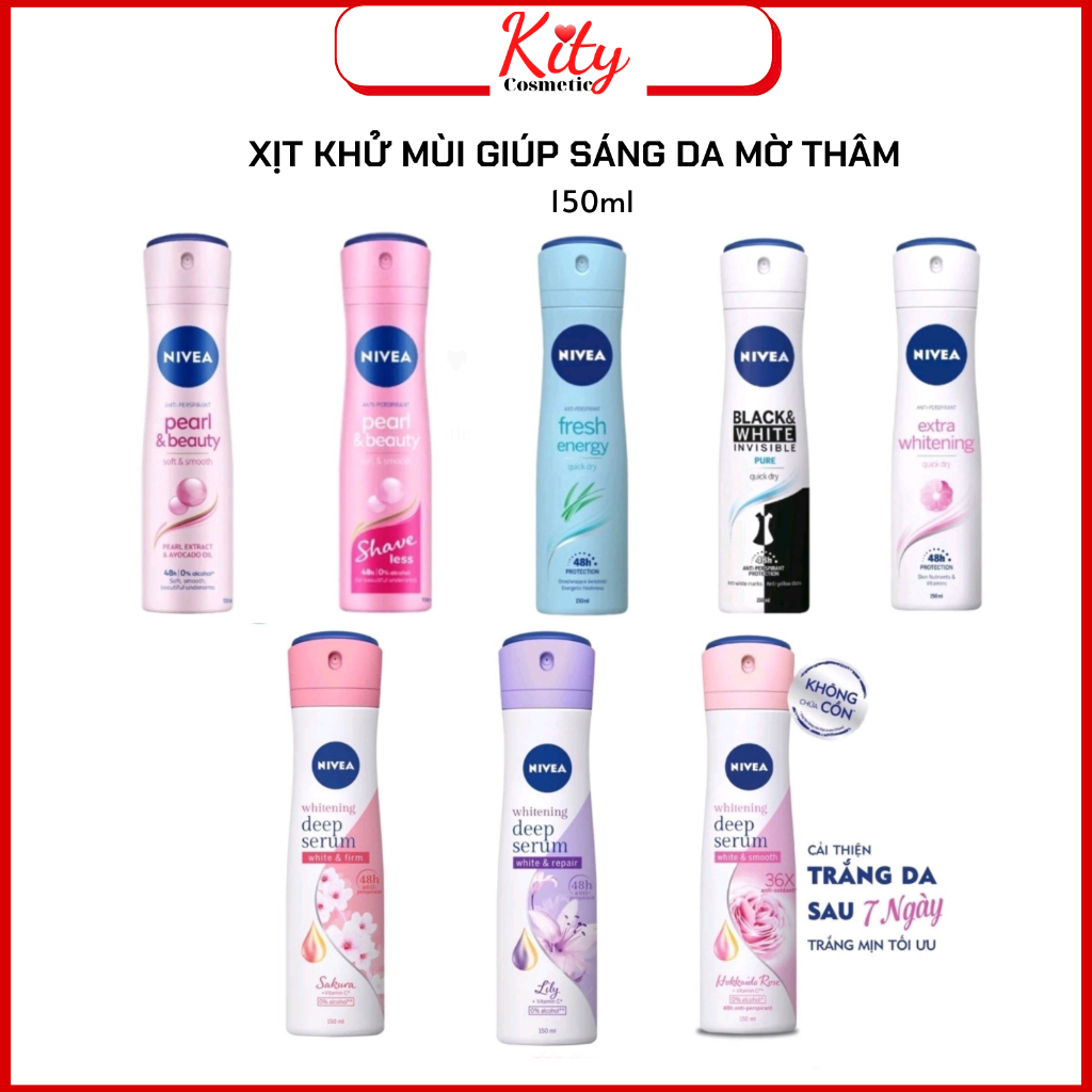 Xịt Khử Mùi Nữ Nivea 150ml - Sáng Da, Mờ Vết Thâm