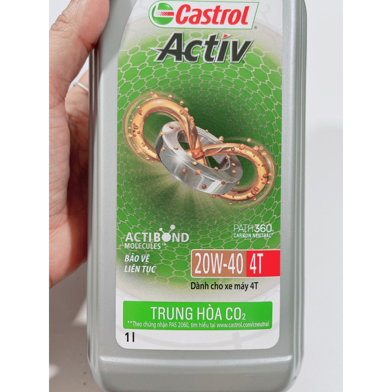 Nhớt Castrol Activ xe số 4T 20W-40 cao cấp 800ml & 1lít hàng Chính hãng