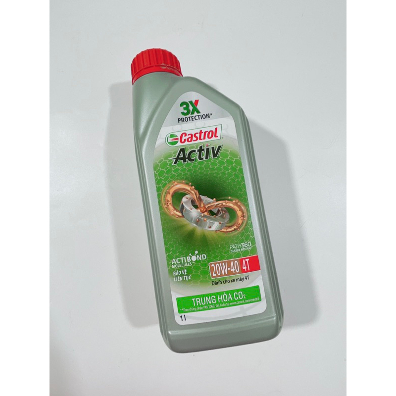 Nhớt Castrol Activ xe số 4T 20W-40 cao cấp 800ml & 1lít hàng Chính hãng