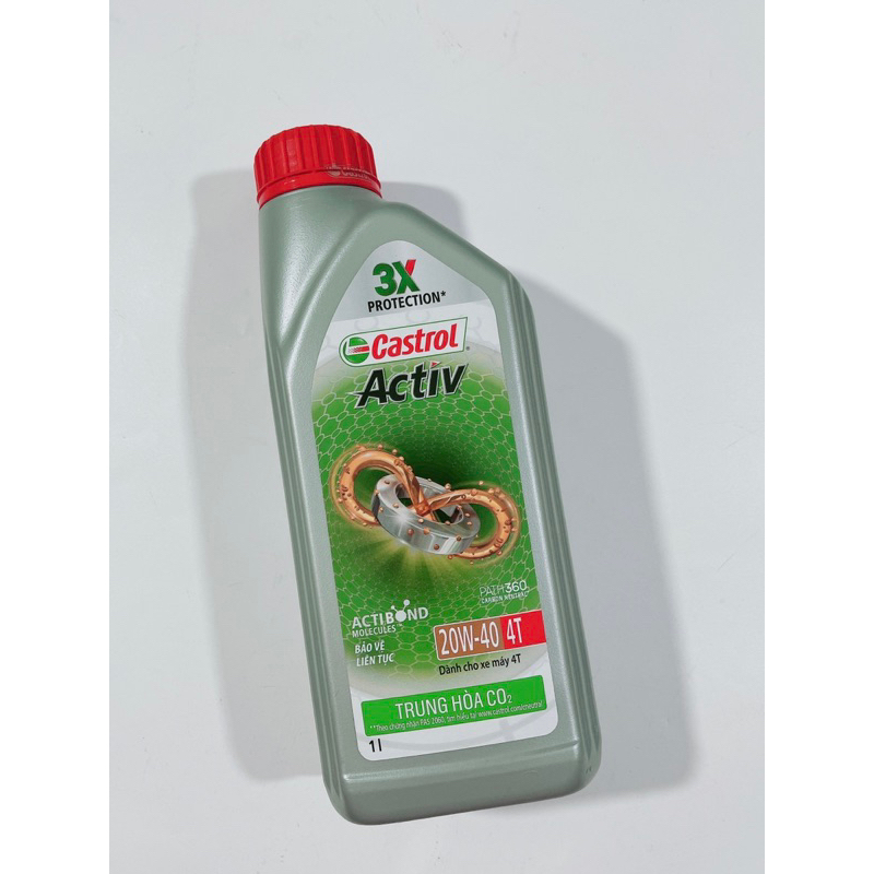 Nhớt Castrol Activ xe số 4T 20W-40 cao cấp 800ml & 1lít hàng Chính hãng
