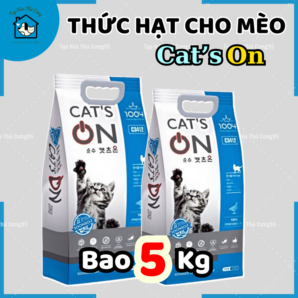 Thức Ăn Hạt Cho Mèo Cat's On, Hạt Cho Mèo Mọi Lứa Tuổi Cat On 𝐓𝐮́𝐢 𝟓𝐤𝐠