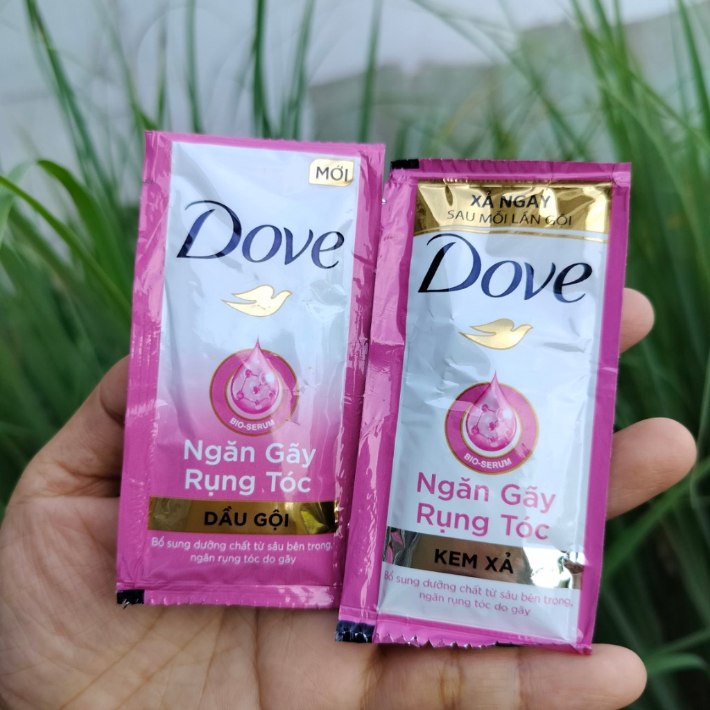 Set 25 gói Dầu Gội+ 25 Gói dầu xả Dove ngăn gãy rụng tóc 6g- Gói rời không theo dây