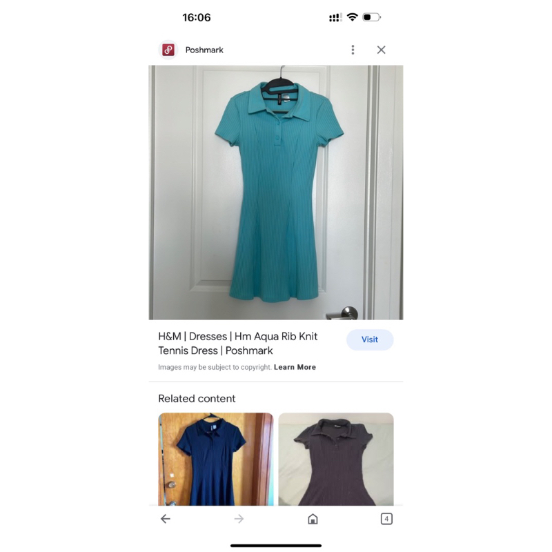 Thanh lý váy HM aqua tennis dress auth