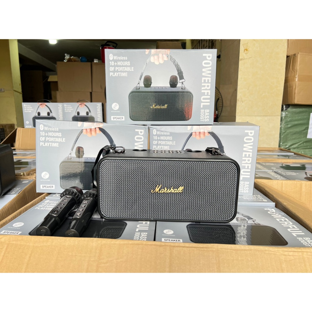 Loa bluetooth karaoke K186 kèm 2 micro không dây xách tay công xuất 20W âm thanh trầm ấm bass căng SV66 TECHHIGH