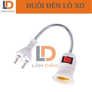 CHUÔI ĐÈN LÒ XO CÓ CÔNG TẮC E27  XOAY 360 ĐỘ