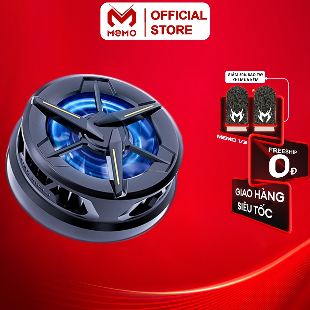 Quạt tản nhiệt điện thoại sò lạnh MEMO CX01 gaming thiết kế từ tính đèn led RGB quạt 9 cánh chống ồn làm mát nhanh