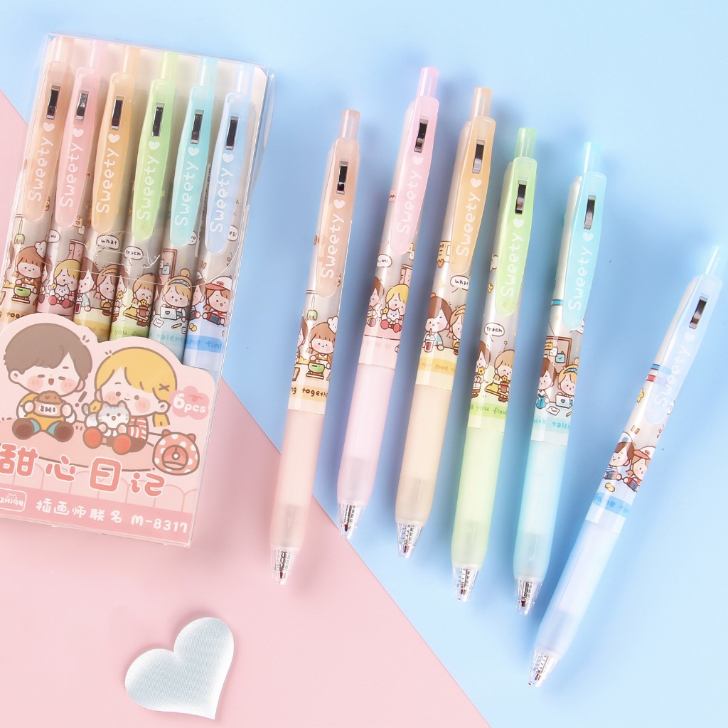 Bút Mura Gel Đen Sweety/ M-8311 có thanh cài, đệm tay