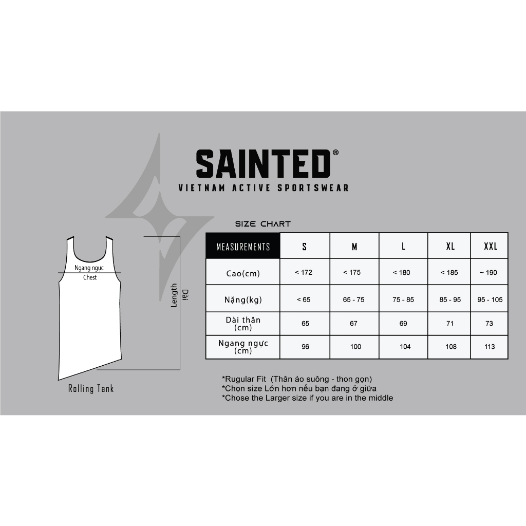 Áo ba lỗ chuẩn form tập gym nam LOGO Rolling Tank