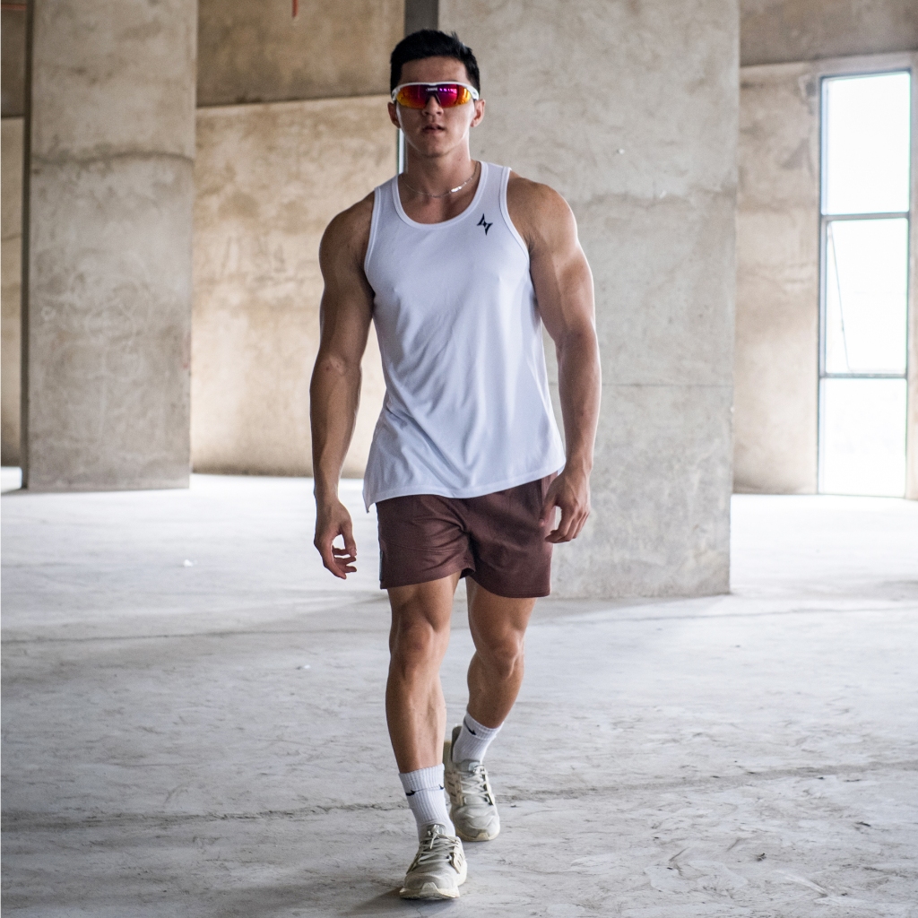 Áo ba lỗ chuẩn form tập gym nam LOGO Rolling Tank