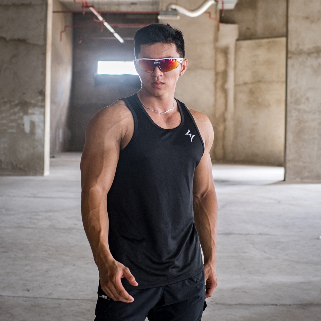 Áo ba lỗ chuẩn form tập gym nam LOGO Rolling Tank