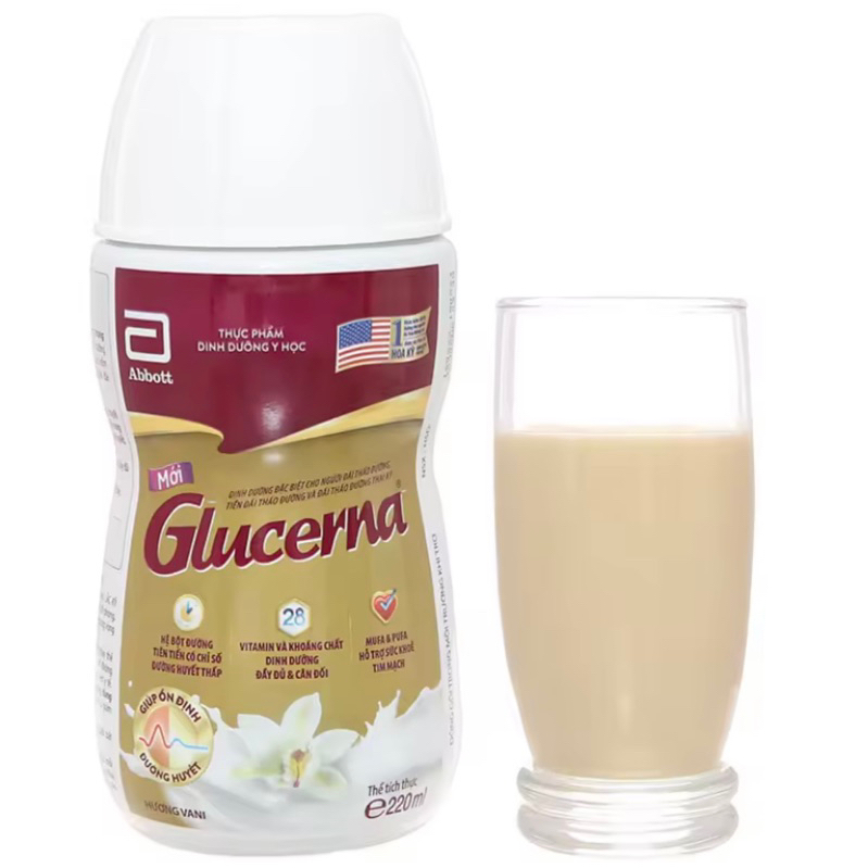 Hàng Chính Hãng - Sữa nước Glucerna chai 200ml   dành cho người tiểu đường, tiểu đường thai kì