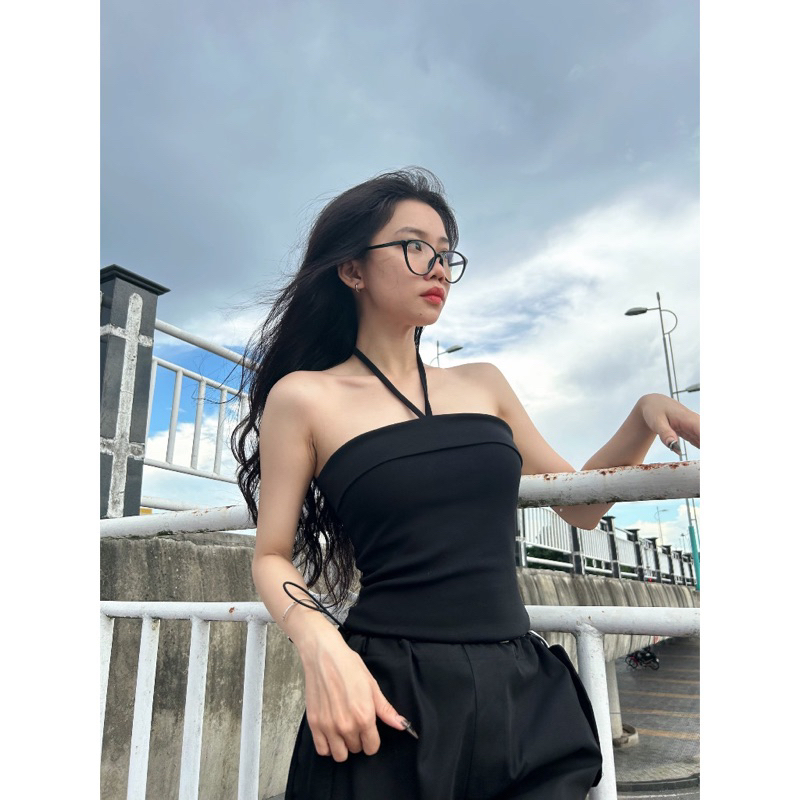 Áo ống kiểu phối đính dây sexy ôm sát gợi cảm cho nữ