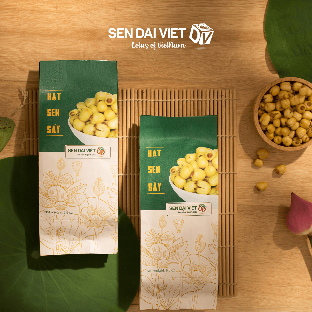 Hạt Sen Sấy-Không Đường, Ăn Vặt Không Lo Tăng Cân, ĐV-Sen Đại Việt-Gói 100g