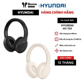Tai nghe chụp tai huyndai hy-to1 by bonnetech, tai nghe bluetooth chụp tai chính hãng, có mic đàm thoại, bảo hành 1 năm