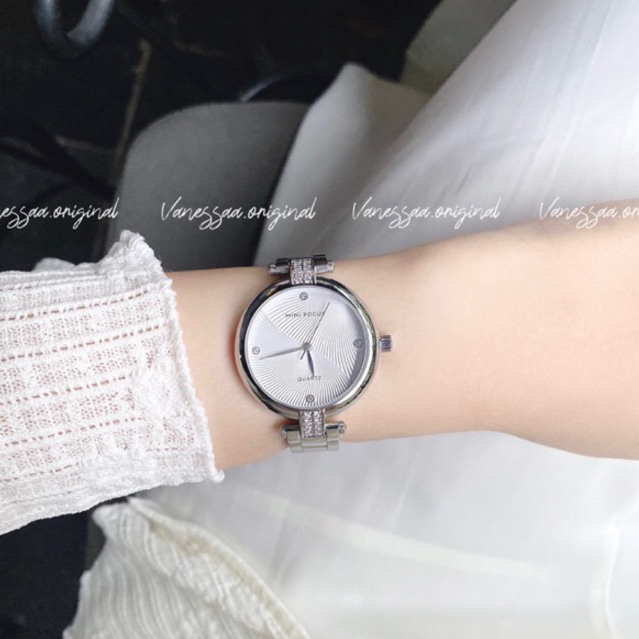 Đồng hồ nữ thạch anh chính hãng Mini Focus dây kim loại đi kèm với box + phụ kiện chính hãng