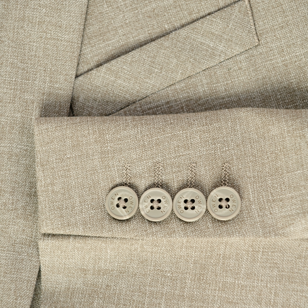 Áo khoác blazer nam demi Owen BL231696 màu be vest rời vải polyester cao cấp dáng slim fit trẻ trung lịch lãm