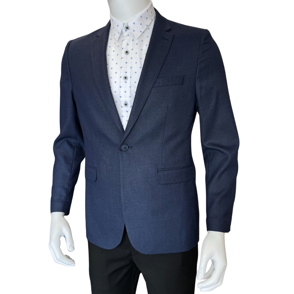 Áo khoác blazer nam demi Owen BL231717 màu navy trơn vest rời vải polyester cao cấp dáng slim fit trẻ trung lịch lãm