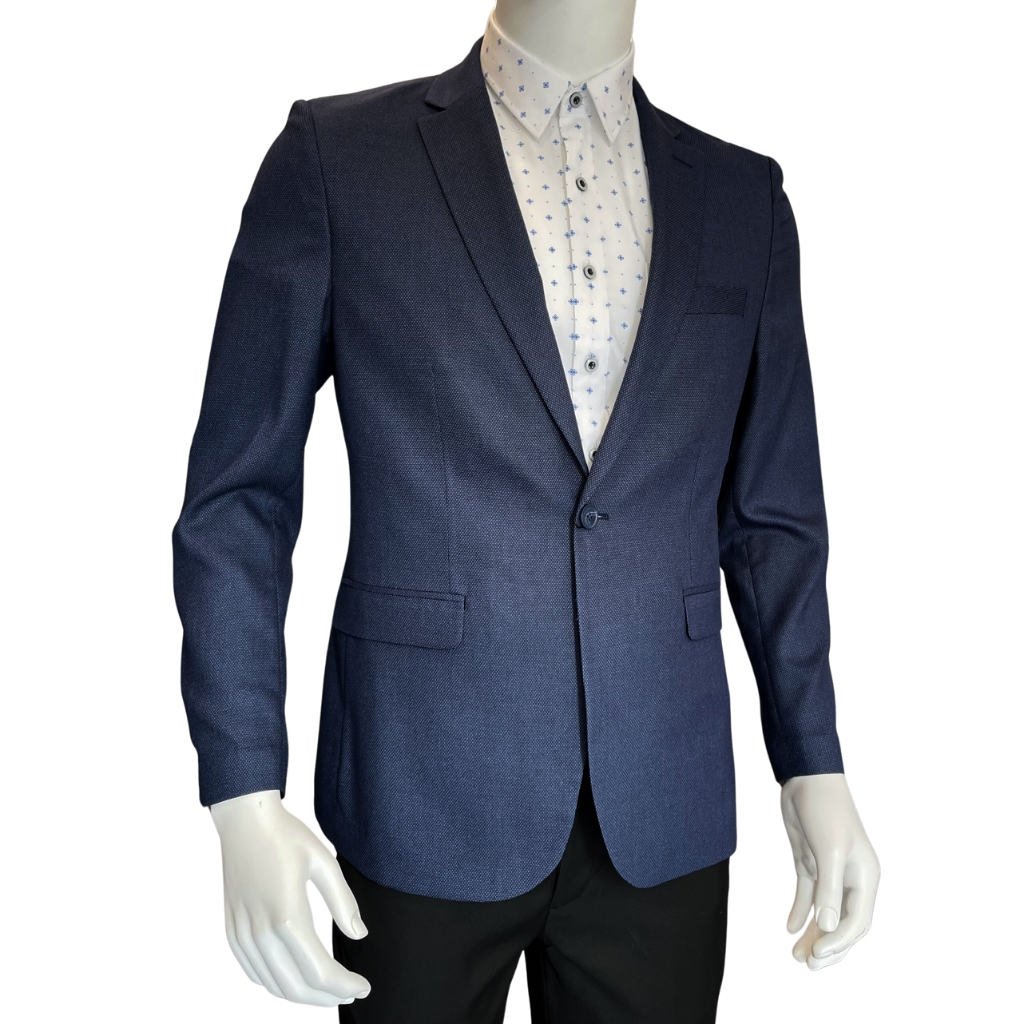 Áo khoác blazer nam demi Owen BL231717 màu navy trơn vest rời vải polyester cao cấp dáng slim fit trẻ trung lịch lãm