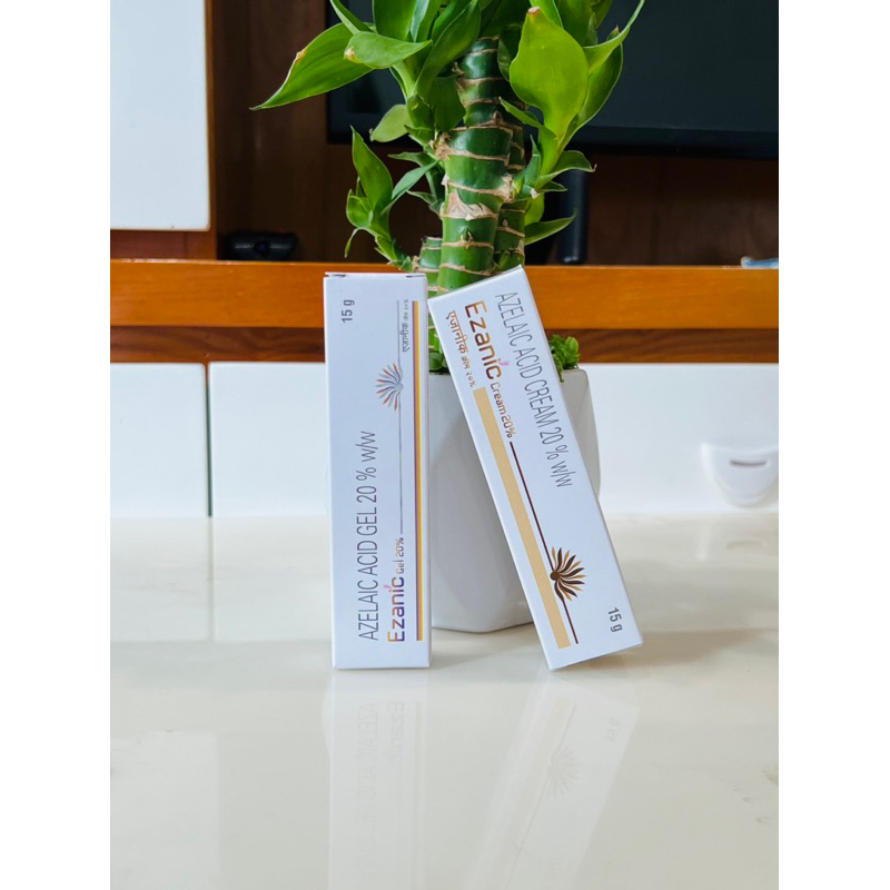 Chấm mụn Azelaic Acid 20% Ezanic gel giúp hỗ trợ giảm mụn mờ thâm dưỡng trắng cho da - Hộp 15g - UNIFA - Uy Phat Pharma