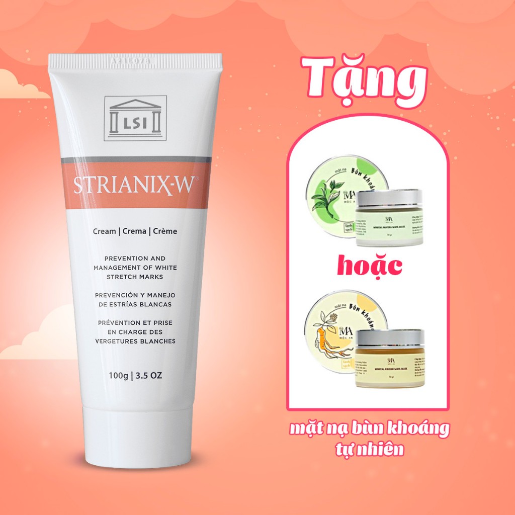 Kem Chống Rạn Da STRIANIX-W 100g Phòng Và Làm Mờ Rạn Trắng Nhập Khẩu Từ Pháp - Có quà tặng (Mặt nạ bùn khoáng)