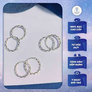 Bông tai cho bé gái Bạc 925 dáng tròn, Khuyên tai nữ trẻ em thời trang kèm hộp đựng - Trang Sức Cao Cấp HVJ