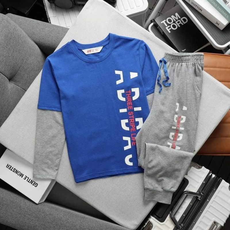 Bộ cotton tay dài size đại bé trai 23-60kg. quần áo thu đông cho bé trai 6 tuổi