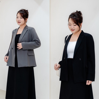Áo Blazer / Vest form suông túi nắp 2 lớp BIGSIZE 60-85KG QB02 - [BY DUONG BIGSIZE]