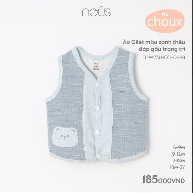 Áo gilet màu hồng, xanh thêu đáp thỏ trang trí