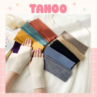 Bao tay/ Găng tay len hở ngón chống nắng dáng suông dệt kim thời trang dễ thương