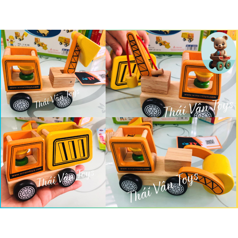 Bộ đồ chơi lắp ráp cho bé 5 trong 1 | Mô hình xe gỗ đồ chơi | Xe công trình đa năng Việt nam