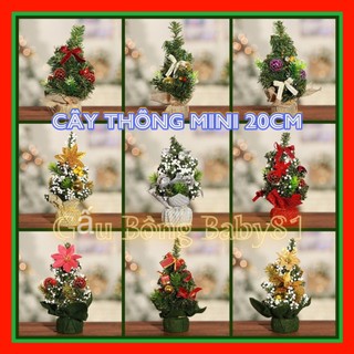 Cây thông mini để bàn trang trí giáng sinh cao 20-30cm, phụ kiện trang trí Noel, cây thông Noel nhỏ