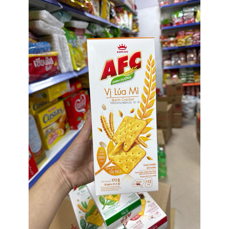 Bánh AFC Dinh Dưỡng Vị Rau/Lúa Mì/Cốm Non Hộp 109g-172g
