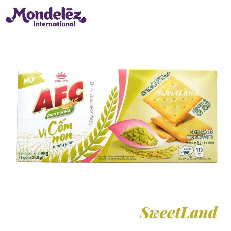 Bánh AFC Dinh Dưỡng Vị Rau/Lúa Mì/Cốm Non Hộp 109g-172g