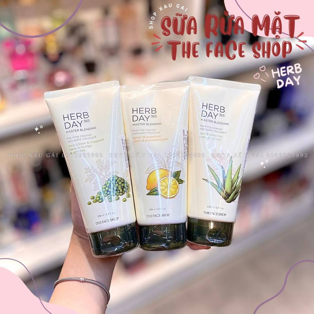 Kem tẩy trang The Face Shop Herb Day 365 Master Blending Cleansing Cream TFS làm sạch lớp trang điểm 170ml