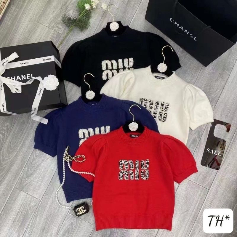 Áo Len Cộc Tay Miuiu Đính Đá Siu Cấp