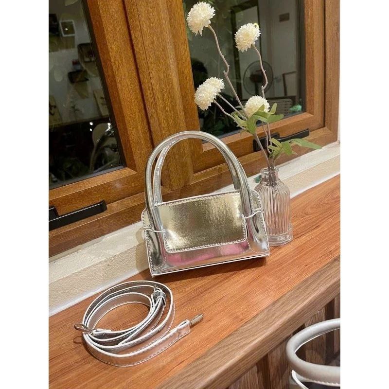 Túi xách nữ, túi đeo chéo thời trang công sở Hàn Quốc đeo chéo hot trend _ T68 BAG HAiI QUAI DÁNG HỘP CẦM TAYy