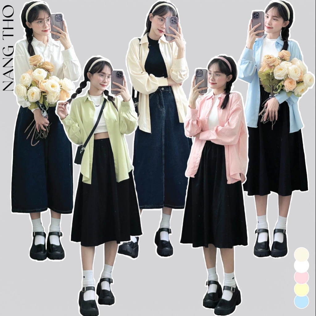 Áo sơ mi trơn tay dài (HÌNH THẬT ĐỘC QUYỀN nangtho.ct) 4124