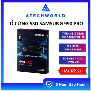  Ổ Cứng SSD Samsung 990 PRO PCIe Gen 4.0 x4 NVMe V-NAND M.2 2280 - Hàng Chính Hãng - BH 5 Năm - Có Xuất VAT 