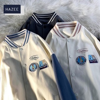 Áo Khoác bóng chày Unisex Nam Nữ HAZEE Phối Tay Form Rộng Thiết Kế Cá Tính - Aó khoác chống nắng