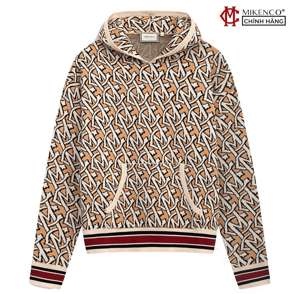 Áo hoodie len nam MIKENCO Monogram Knit Hoodie S23