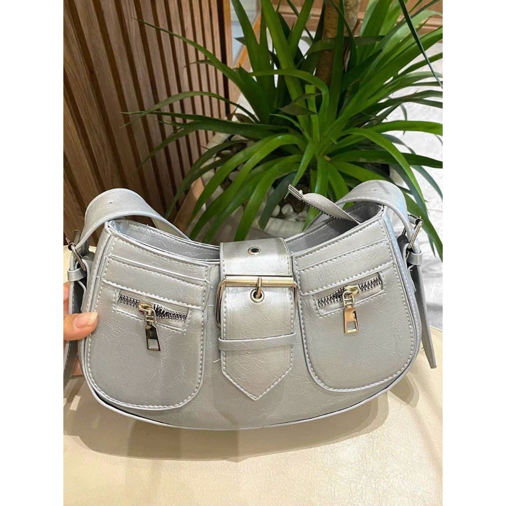 Túi xách nữ, túi đeo chéo thời trang công sở Hàn Quốc đeo chéo hot trend 2023 _BH15 2 KHOÁ SIZE 25