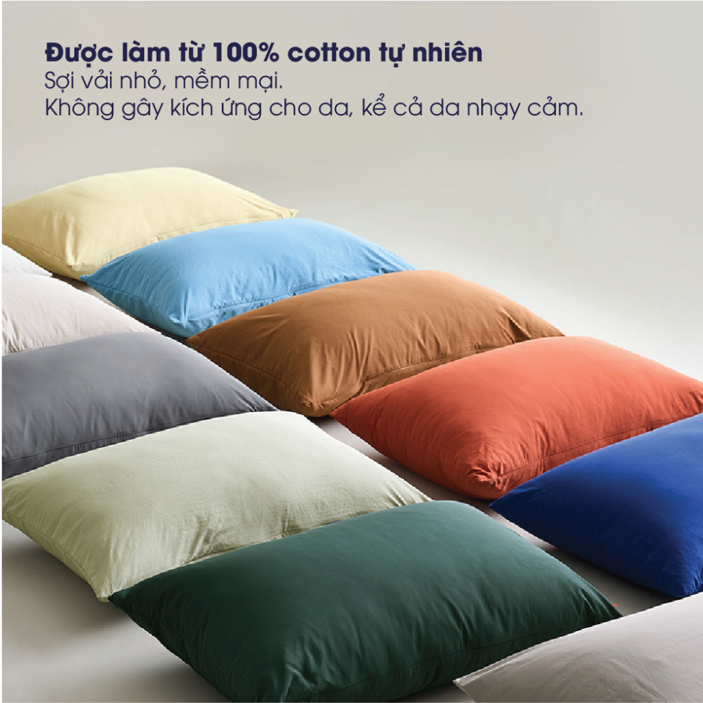 Vỏ Gối 100% Cotton Sateen Changmi Bedding - 50 x 70 cm (1 cặp)