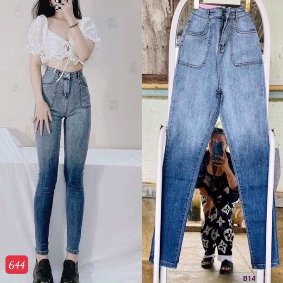 # 8 mẫu quần jean nữ lưng cao, cao cấp chất lượng y hình 100% hàng chuẩn shop jean dày dặn pó co giãn.
