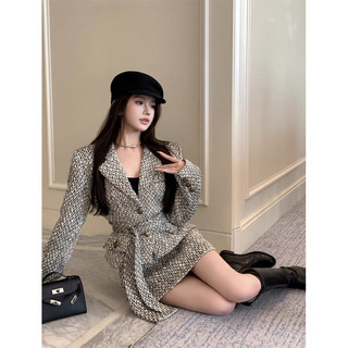 set váy dạ xám thắt dây eo hàng order 10 ngày