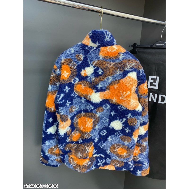 Áo khoác Nam LV họa tiết loang phối chất bông 2 lớp gió form chuẩn