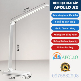 Đèn học chống cận cao cấp Apollo A2, sạc điện thoại không dây, cảm ứng trượt, bảo hành 12 Tháng