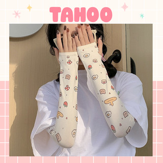 Găng tay chống nắng ống dài hoạt hình dễ thương nhiều màu phong cách Hàn Quốc